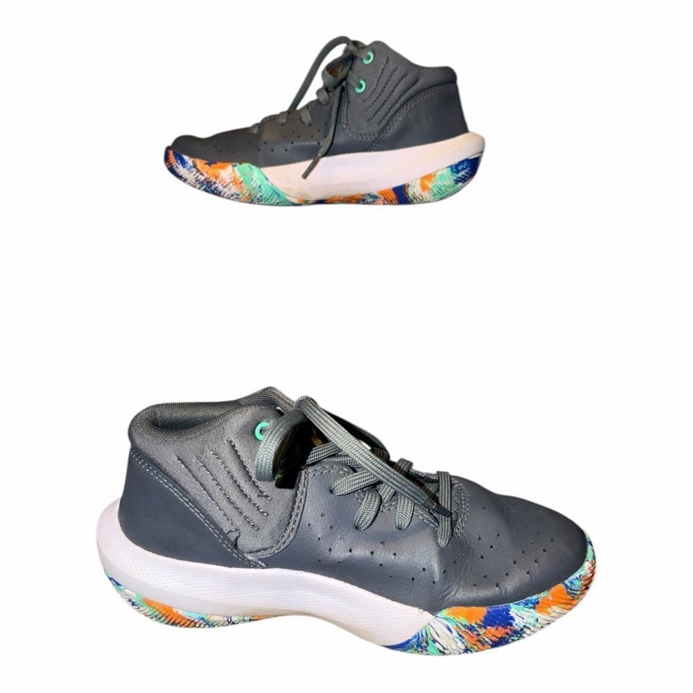 Under Armour Grade School Jet '21 Basketball Shoes Grey Boys 3M EUC - Picture 2 of 8